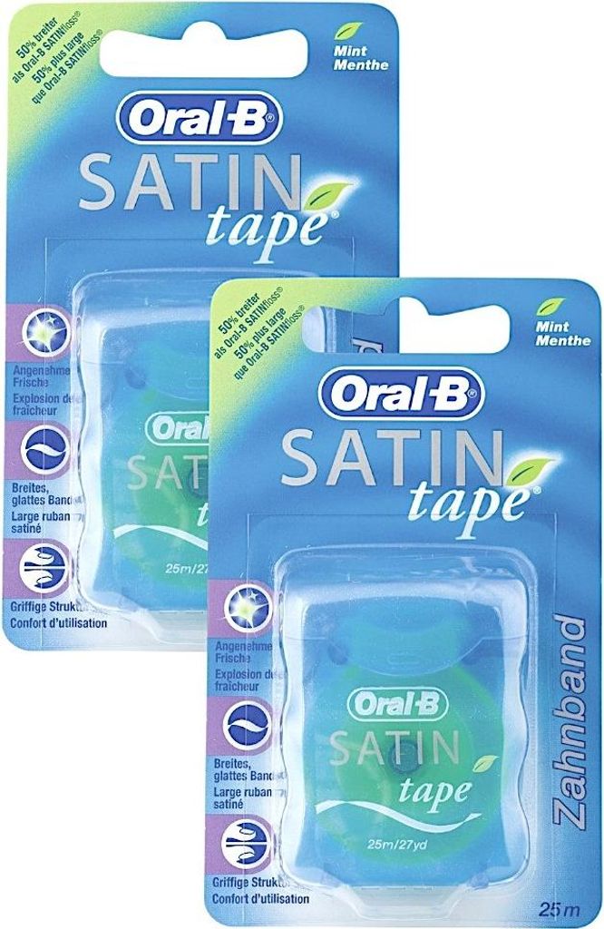 Oral-B Satin Tape mint Zahnseide 25m, 2er Pack (2x 25m) Produktbild 