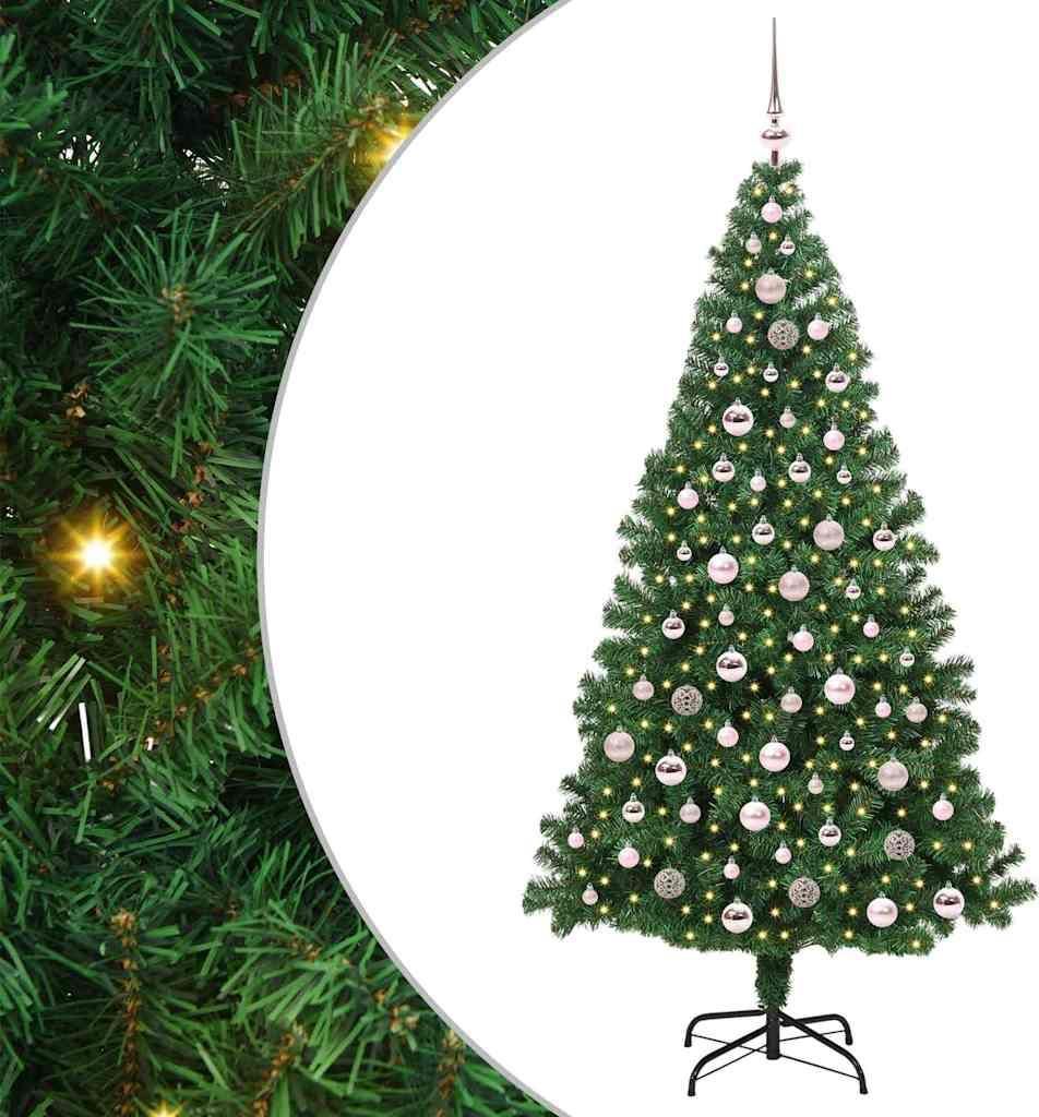 vidaXL Künstlicher Weihnachtsbaum mit 300 LEDs mit Ständer Grün 210 cm