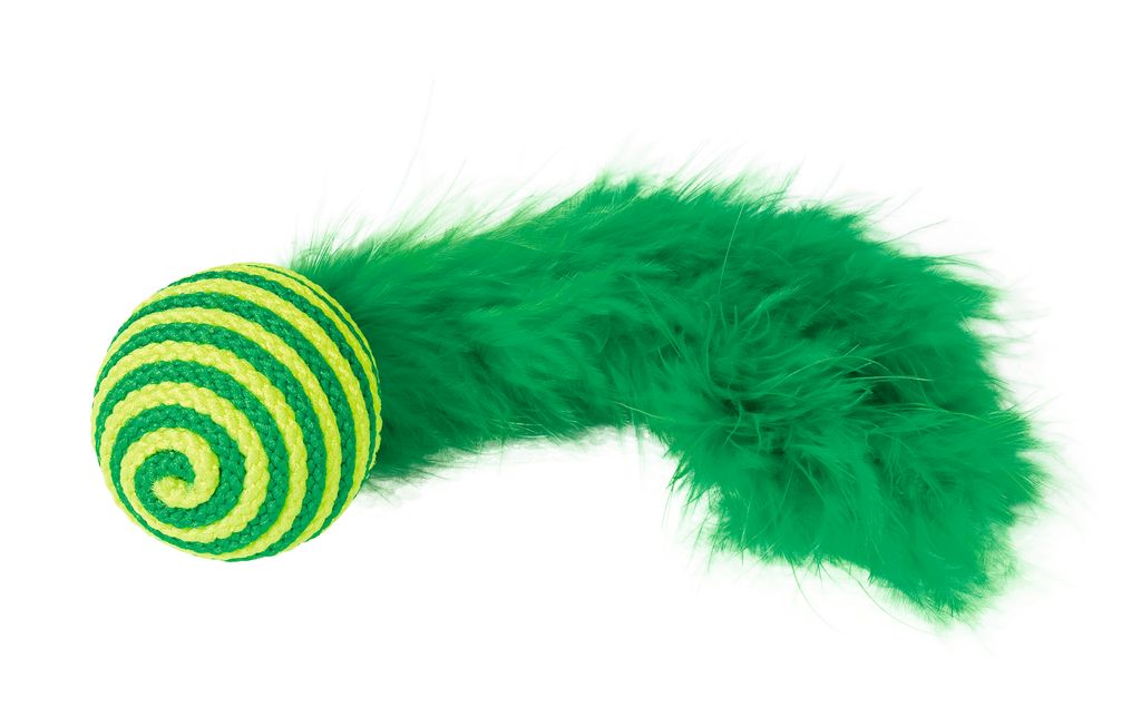 Nobby Ball mit Rassel und Federn 19 cm