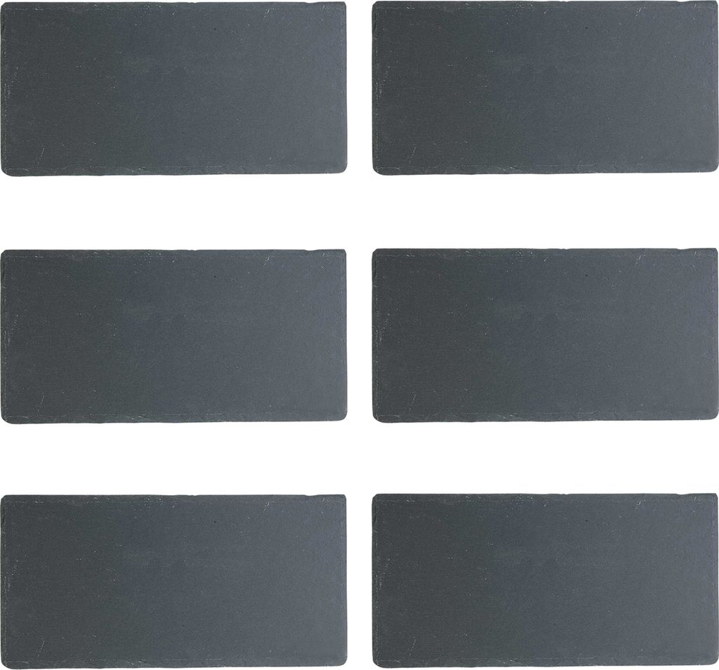 Schieferplatten - 34 x 17 cm - Anthrazit - Schiefer - Unikat - 6er Set
