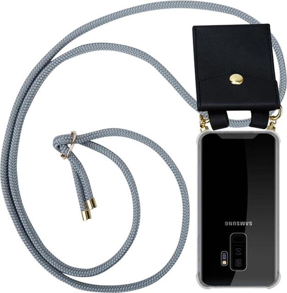 Cadorabo Hülle für Samsung Galaxy S9 PLUS Schutzhülle in Grau Handy Kette Silikon Kordel abnehmbares Etui