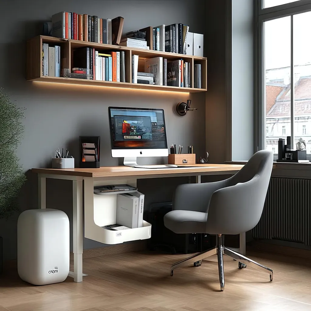 Optimisation poste de travail rangement sous bureau pour télétravail - 11