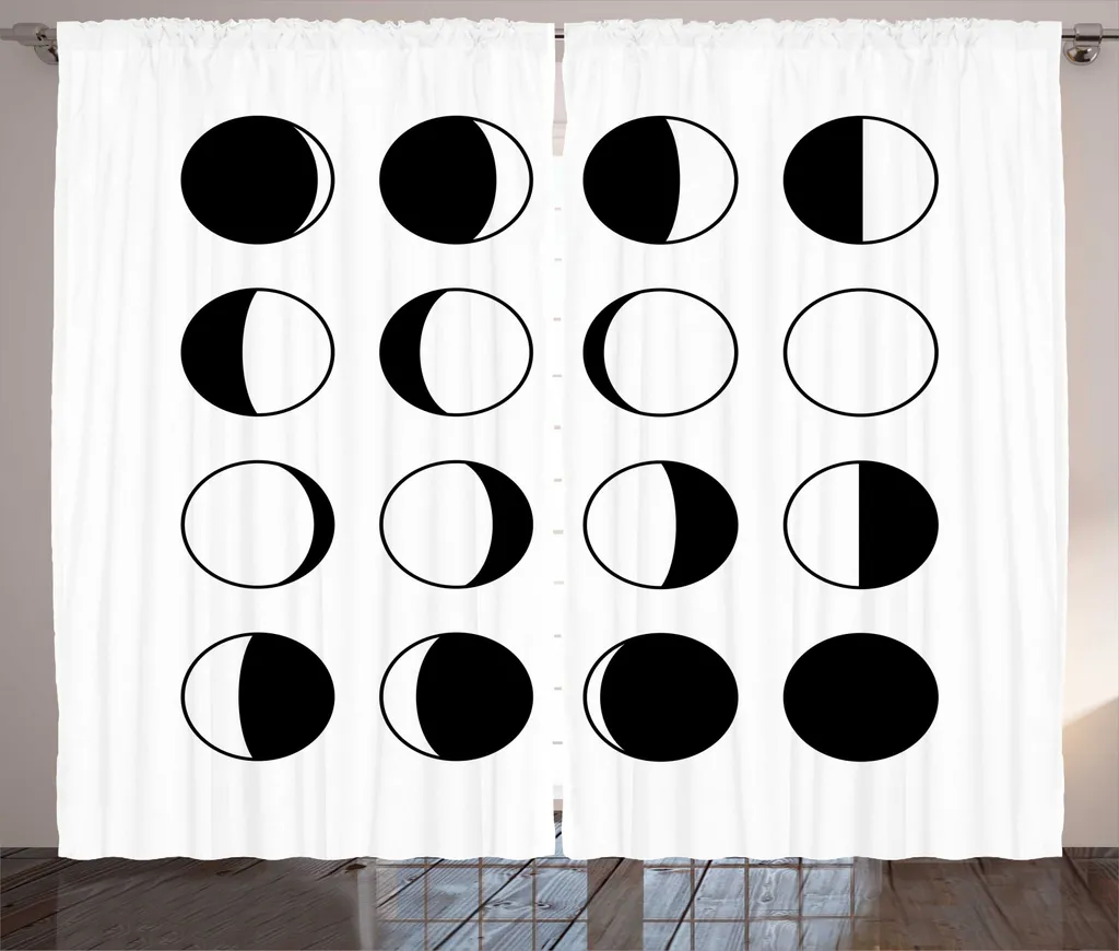 Rideaux de Salon à Bande Universelle Motif Ciel et Lune 280 x 225 cm