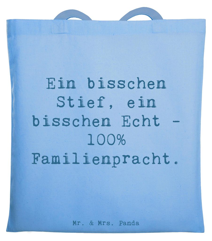 Mr. & Mrs. Panda Stoffbeutel Spruch Liebe Stiefenkel - Sky Produktbild 