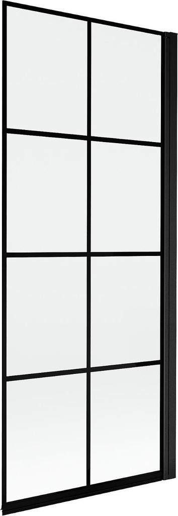 Mexen Mist Duschabtrennung 1-flügelig rechts 80 x 150 cm, schwarzes Raster, schwarz - 8A9-080-001-70-77-P
