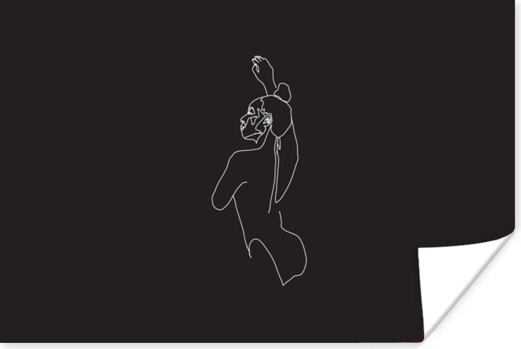 MuchoWow Poster Ballett - Frau - Linienkunst 90x60 cm - Schlafzimmer