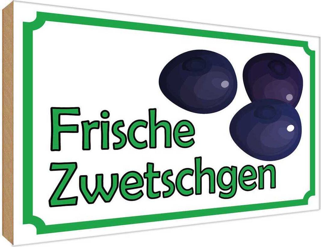 vianmo Holzschild 30x40 cm frische Zwetschgen Hofladen Marktstand Laden