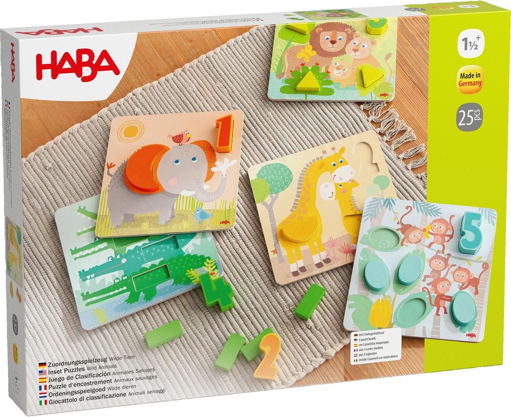 HABA Lernspielzeug Zuordnungsspielzeug Wilde Tiere