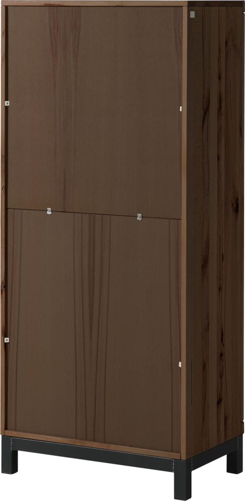 MASSIVMOEBEL24 Vitrine Kernbuche 65x40x148 tabacco braun geölt VILLANDERS #203