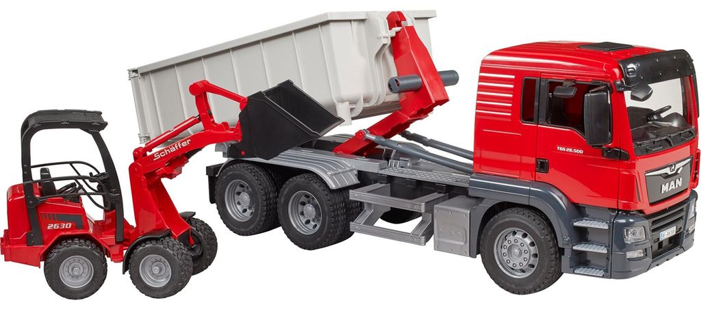 bruder 03767 MAN TGS LKW mit Abrollcontainer + Schäffer Produktbild 