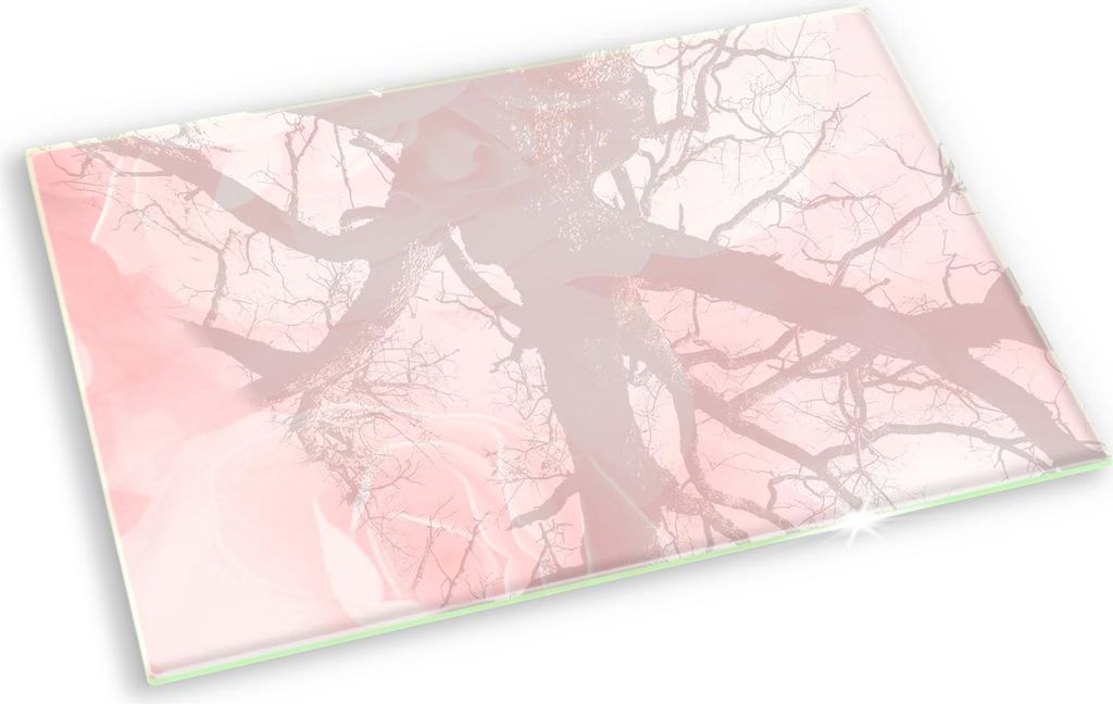 Glas Grabkerzen Untersetzer Motiv Gummifüße - 80x52 cm - Pastellfarbene Hintergrundrosen