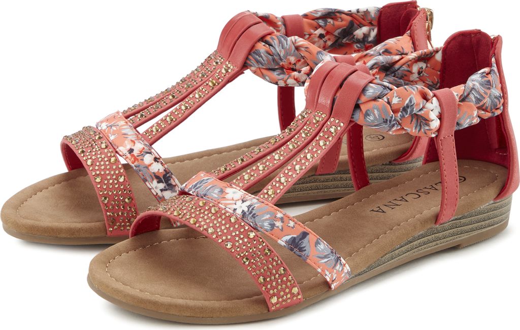 LASCANA Sandale Sommerschuh, Sandalette, offener Schuh, rot Größe 36
