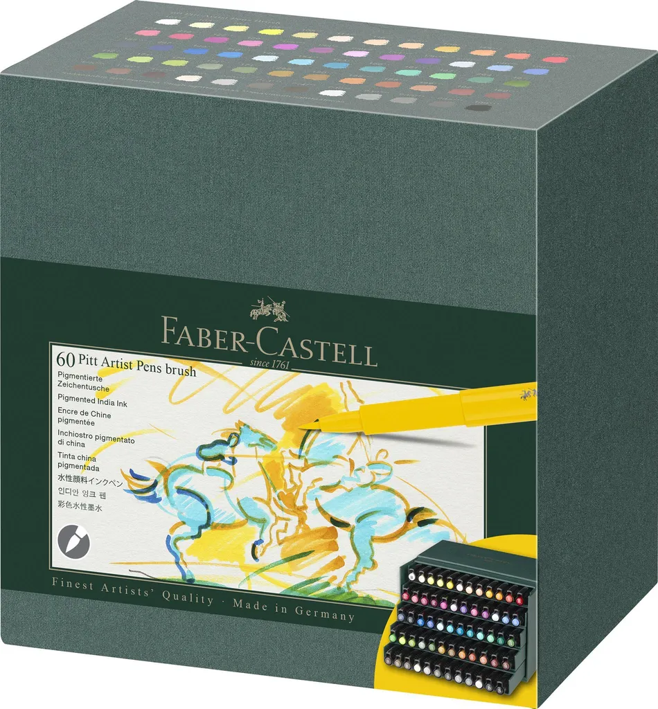 Set de 60 Feutres Pinceaux Pitt Artist Pen Faber-Castell pour Artistes