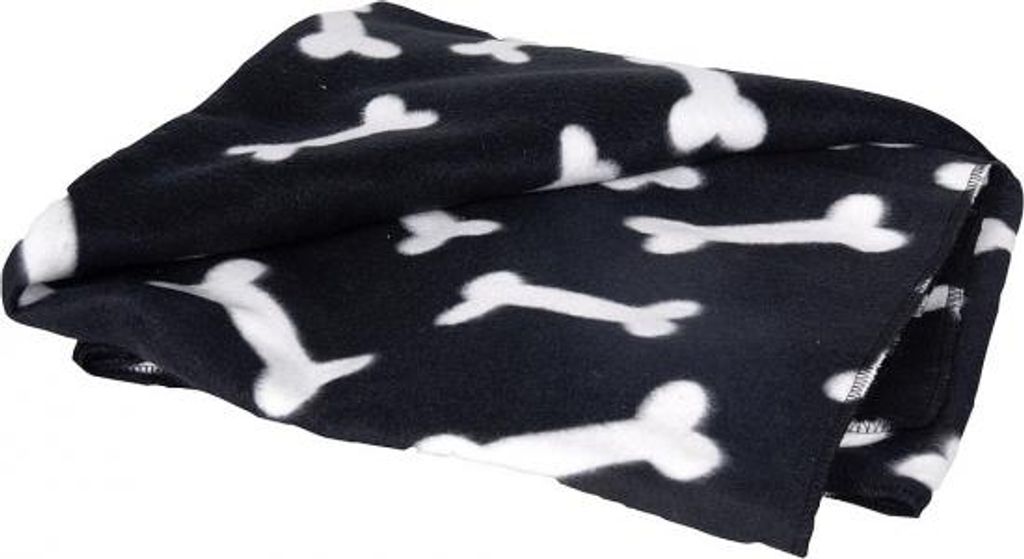 Fleecová deka pro psy s motivem kostí 100 x 70 cm Obrázek produktu 