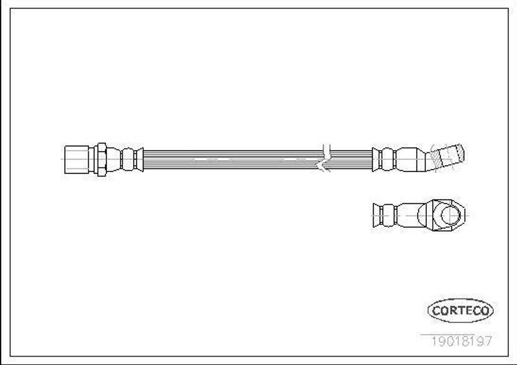 CORTECO 19018197 Bremsschlauch Vorne für FIAT 126 (126) 127 Schrägheck (127)
