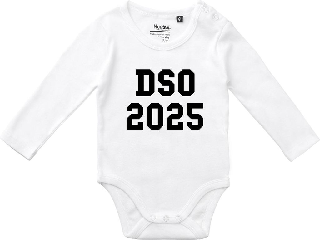 Huuraa Baby Body DSO 2025 Abschluss Belgien (ndl.) 74 White Baumwolle Fairtrade Langarmbody Geschenkidee