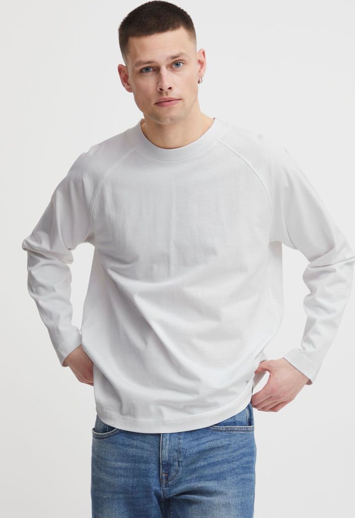 !Solid SDEyado Herren Longsleeve Langarmshirt Shirt Basic mit Raglanärmel kleine Stickerei im Nacken Überschnittene Schultern Oversize Fit