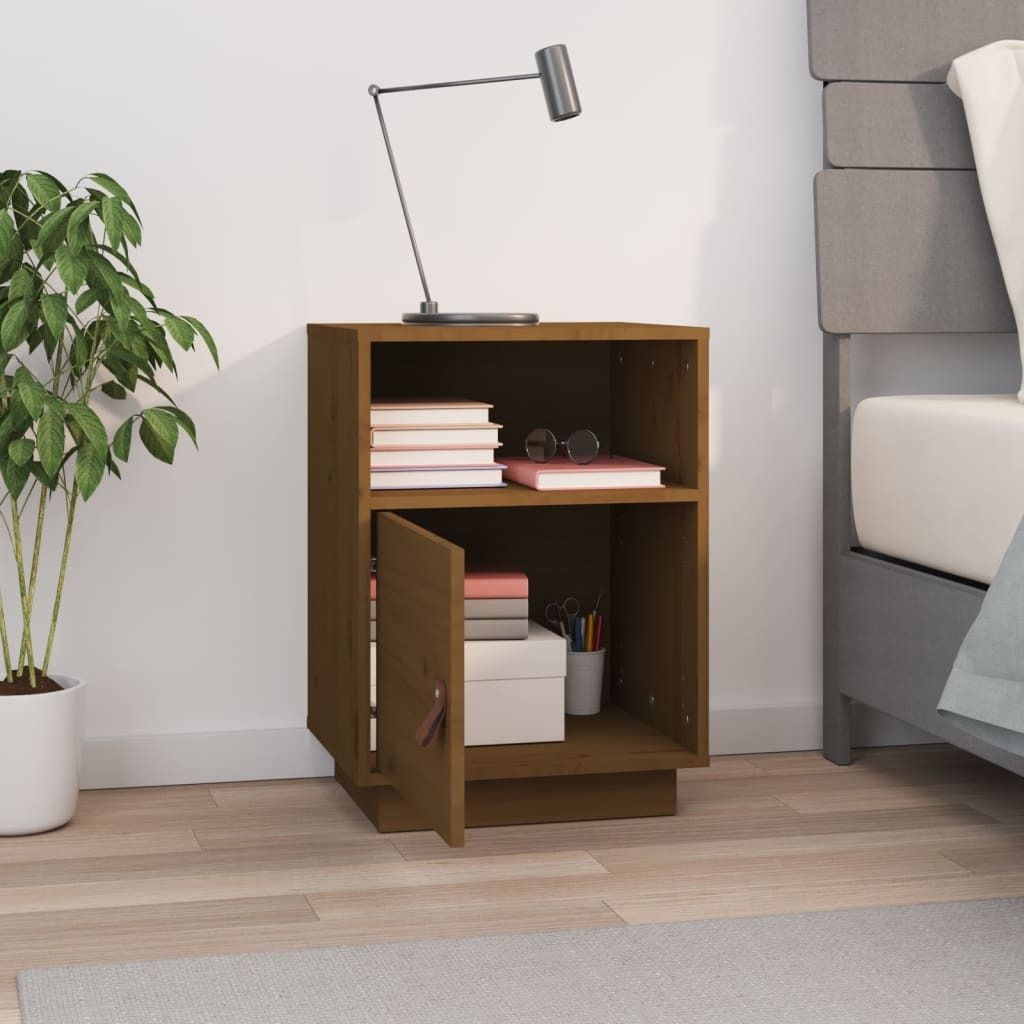 vidaXL Nachttisch Honigbraun 40x34x55 cm Massivholz Kiefer - Nachttisch - Nachttische - Schrank - Nachtschrank