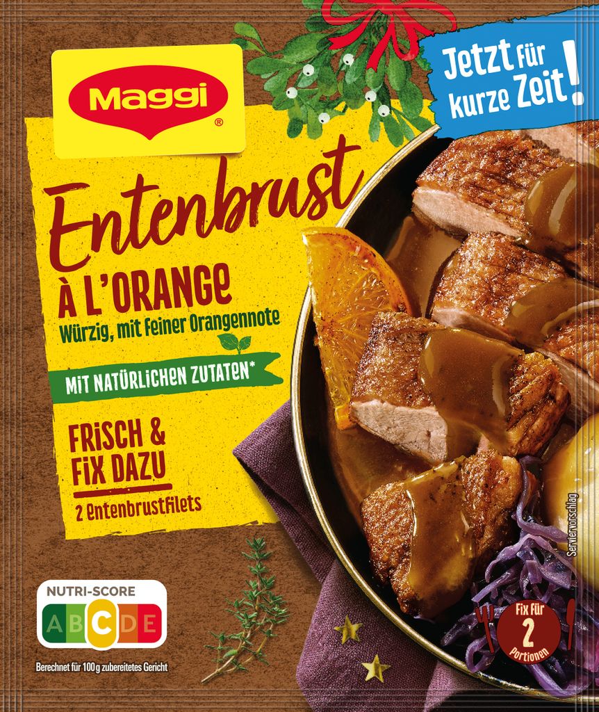 Maggi Fix Entenbrust a l Orange fruchtig fein abgeschmeckt Produktbild 