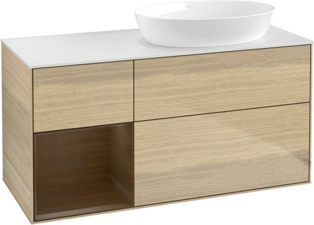 V&B Waschtischunterschrank Finion 120cm, Pl wh. m, Reg wal ven, Oa ven