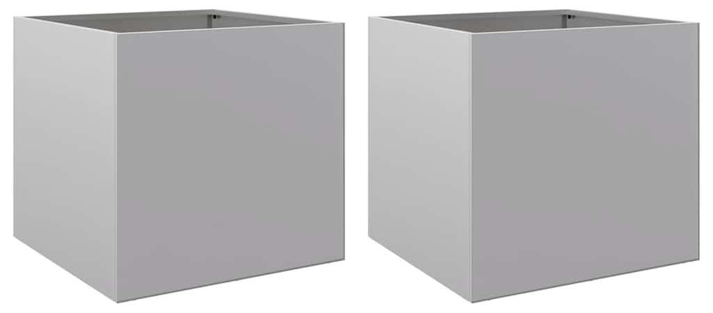 vidaXL Pflanzkübel 2 Stk. Silbern 49x47x46 cm Verzinkter Produktbild 