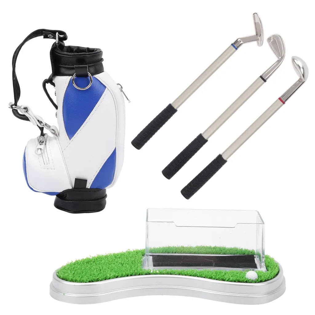 Porte-stylos sac de golf miniature pour décoration de bureau sportive