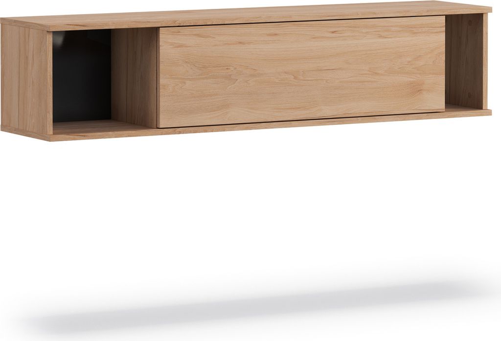 Wandschrank Dallas 135cm, Horizontaler Hängeschrank, Schrank (Farbe: Hikora)
