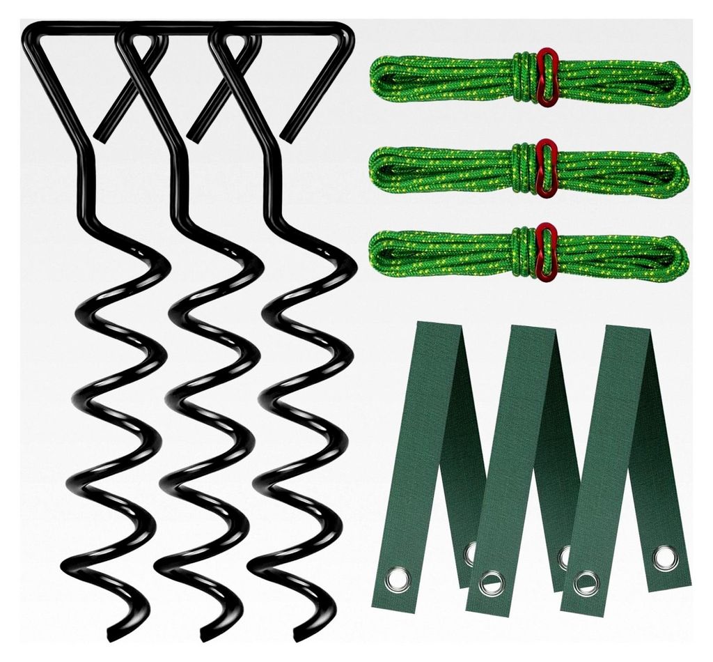 9-teiliges Baumpfahl-Set, robuste spiralförmige Baumpfähle zur Unterstützung von schiefen oder jungen Bäumen, schützt vor rauen Wetterbedingungen
