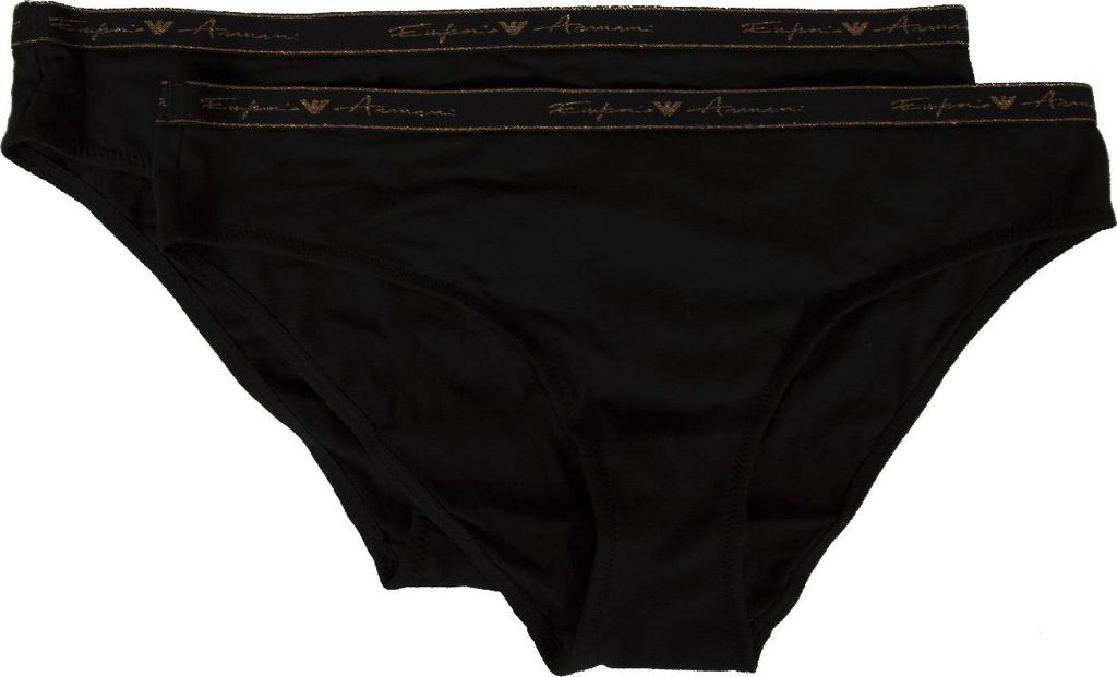 EMPORIO ARMANI Damenpackung mit zwei Packungen und sichtbarem elastischem Bipack Artikel 163334 1P223, S, Cotone 95%,Elasthan 5%