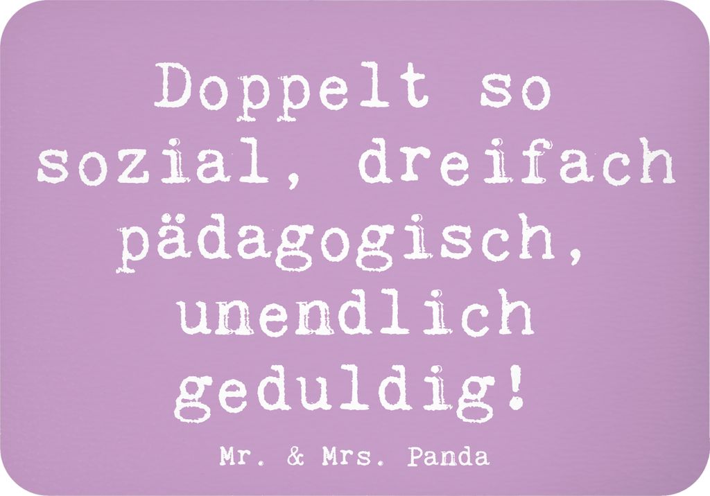 Mr. & Mrs. Panda Kühlschrankmagnet Spruch Sozialpädagogin Power - Lavendeltraum - Geschenk, Teamarbeit, Pinnwandmagnet, Unterstützung, Geschenke...
