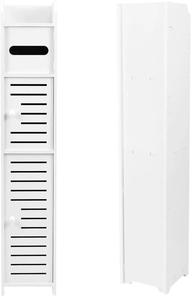 Badezimmerschrank - Schlanker Hochschrank - PP-Kunststoff - 78×17×15 cm - Für Bad und Waschküche - Zum Selbstaufbau