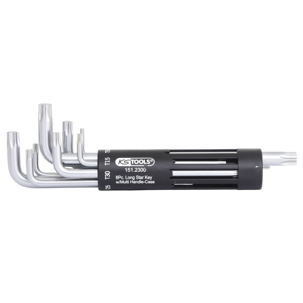 KS Tools 151.2300, Flügel-Torx-Schlüssel, Metallisch, Chrom-Vanadium-Stahl, 333 g, 8 Stück(e)
