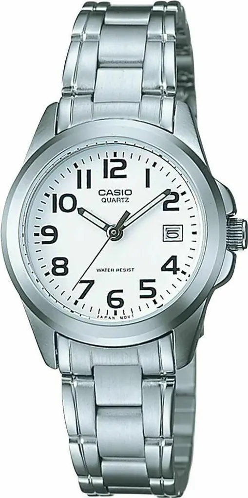 Casio LTP-1259PD-7BEG Argentée - Montre Femme Compacte Cadran Blanc
