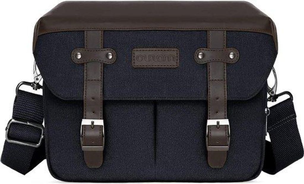 Kamera-Tas - Schultertasche für DSLR/SLR/Spiegellose Fotografie - Vintage Kunstleder - Regenfach - Kompatibel mit Canon/Nikon/Sony - Schwarz