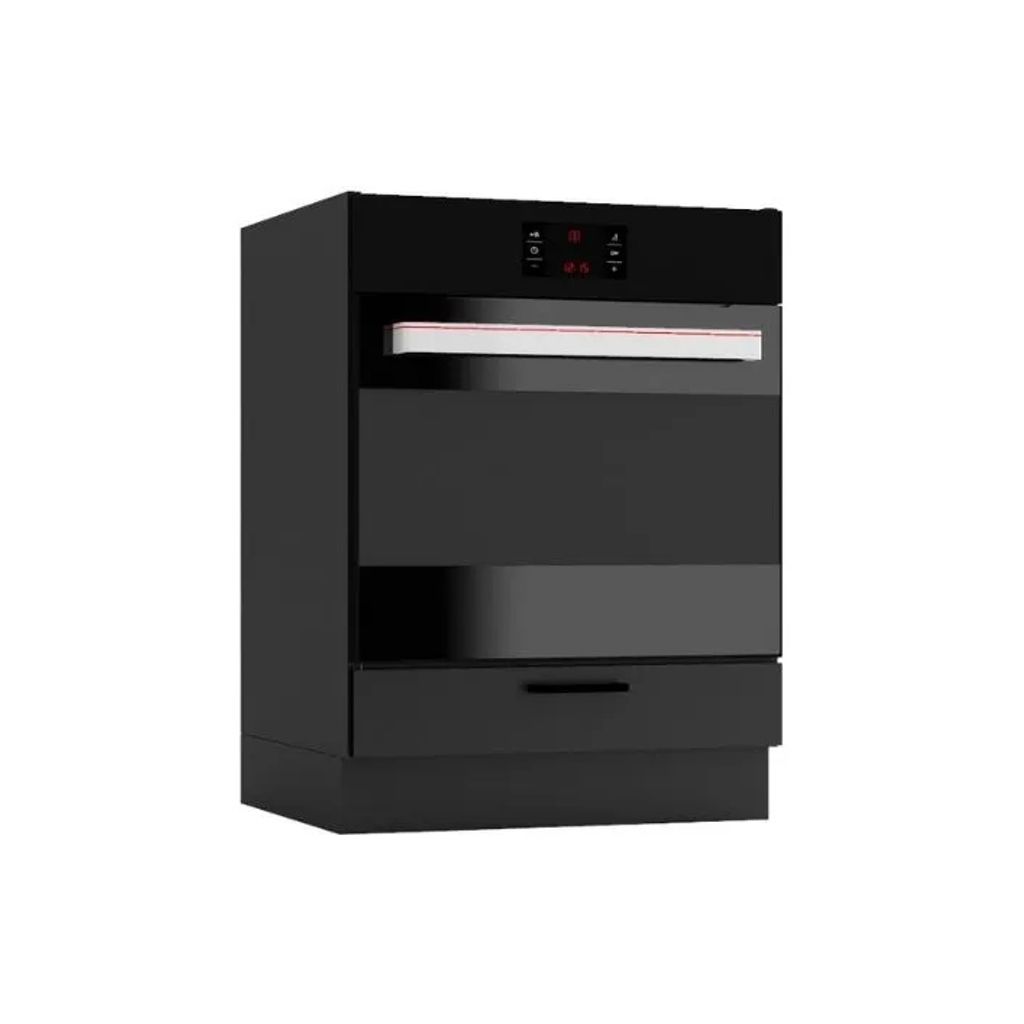 Küchenunterschrank 60 cm - Graphit - Einbauschrank für den Backofen - Höhenverstellbar