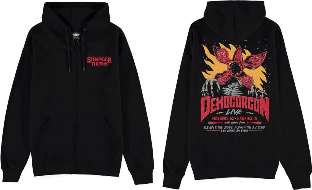 Sweat à Capuche Stranger Things Demogorgon Noir pour Fan de la Série