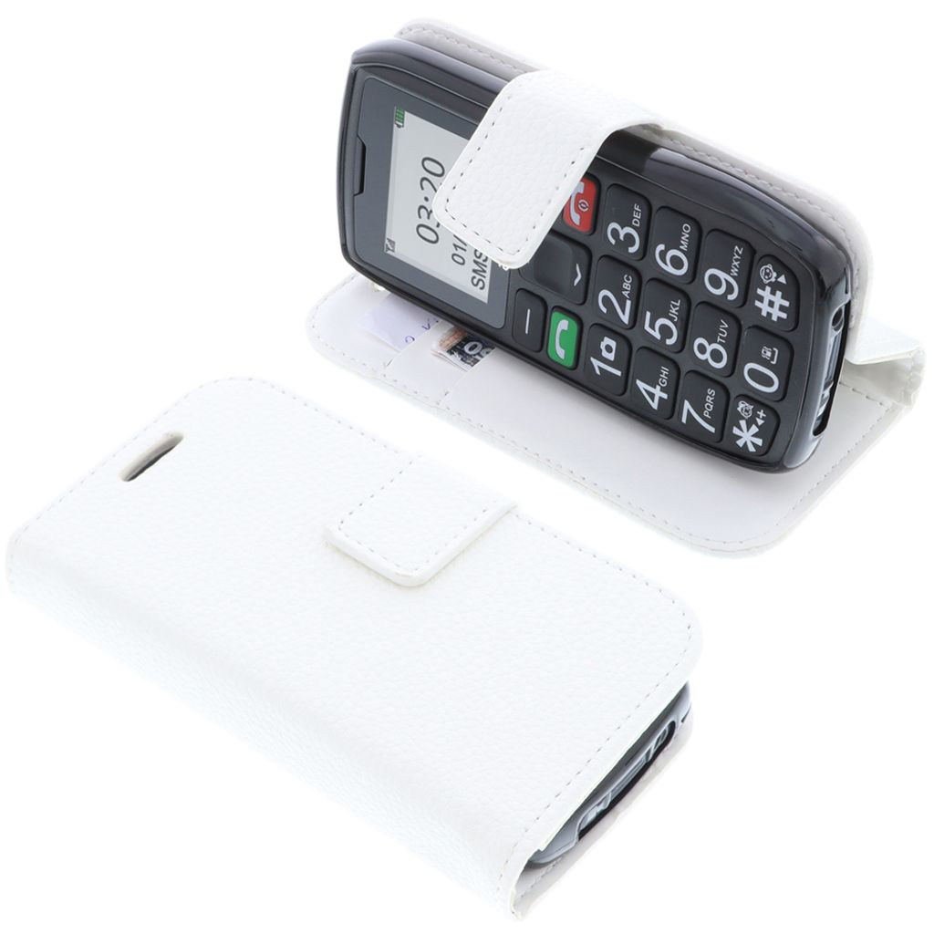 foto-kontor Tasche kompatibel mit Artfone C1+ / C1 Plus Book Style weiß Schutz Hülle Buch