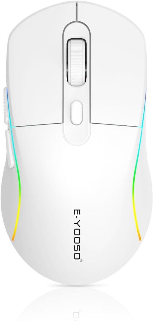 Gaming Maus 10000 DPI,Tri-Mode 2,4 GHz/Bluetooth/USB-C, RGB-Beleuchtung, 6 programmierbare Tasten, wiederaufladbar – Kompatibel mit PC, Mac, PS, ...