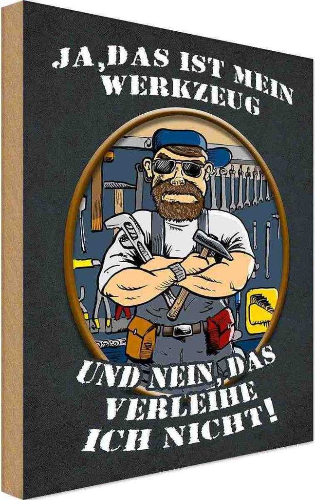 vianmo Holzschild 18x12 cm Ja das ist mein Werkzeug und Dekoration