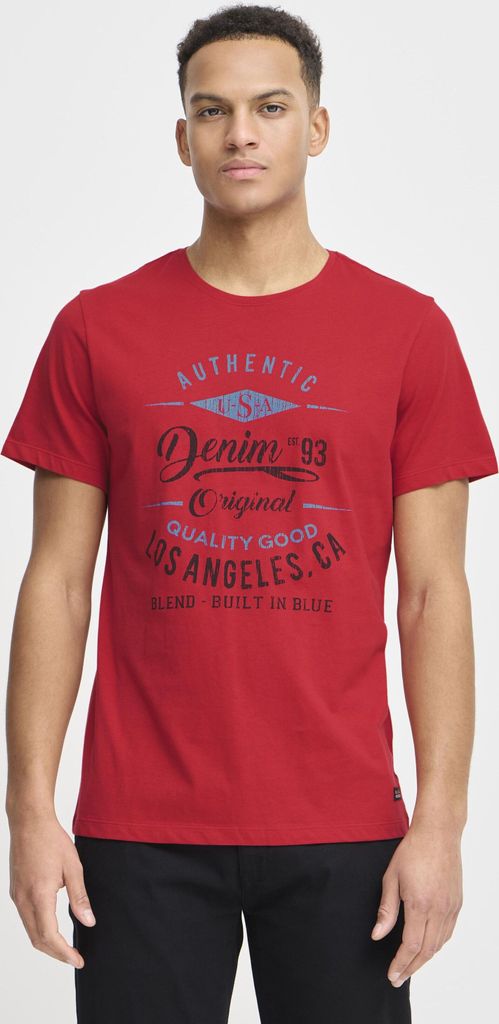 BLEND BHDoppler Herren T-Shirt Kurzarm Shirt mit Print Rundhals-Ausschnitt 100% Baumwolle Regular fit