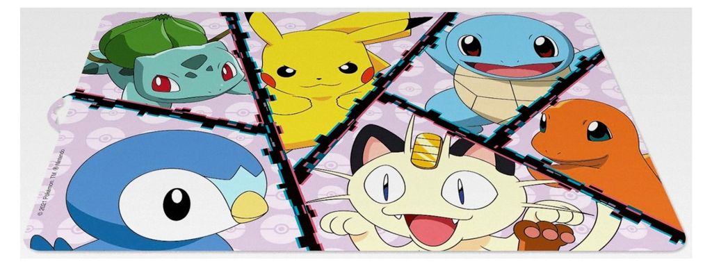 Tischset, Pokemon Verzerrung, Maße 43 x 29 cm, geeignet für Zuhause und Schule; wiederverwendbar, BPA-frei