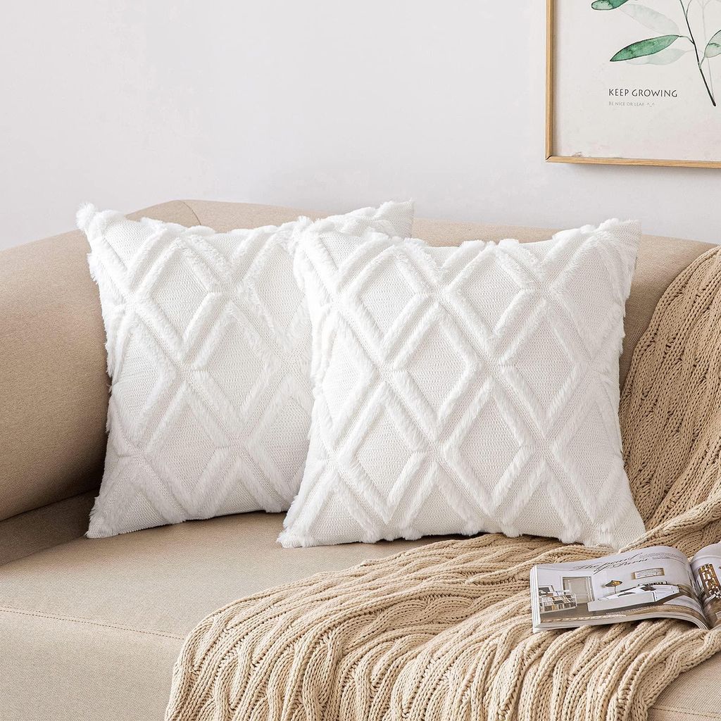 2er-Set Kissenbezüge, Dekokissen, Samtkissen, Kissenbezüge, Kuschelkissen, Boho-Dekokissen, flauschige Sofakissen, Dekokissen fürs Sofa, Wohnzim...