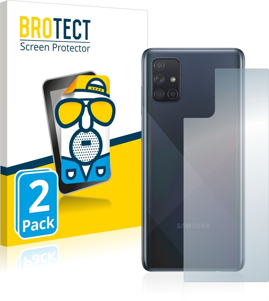2x BROTECT Schutzfolie für Samsung Galaxy A71 (Rückseite) Folie Matt Entspiegelt