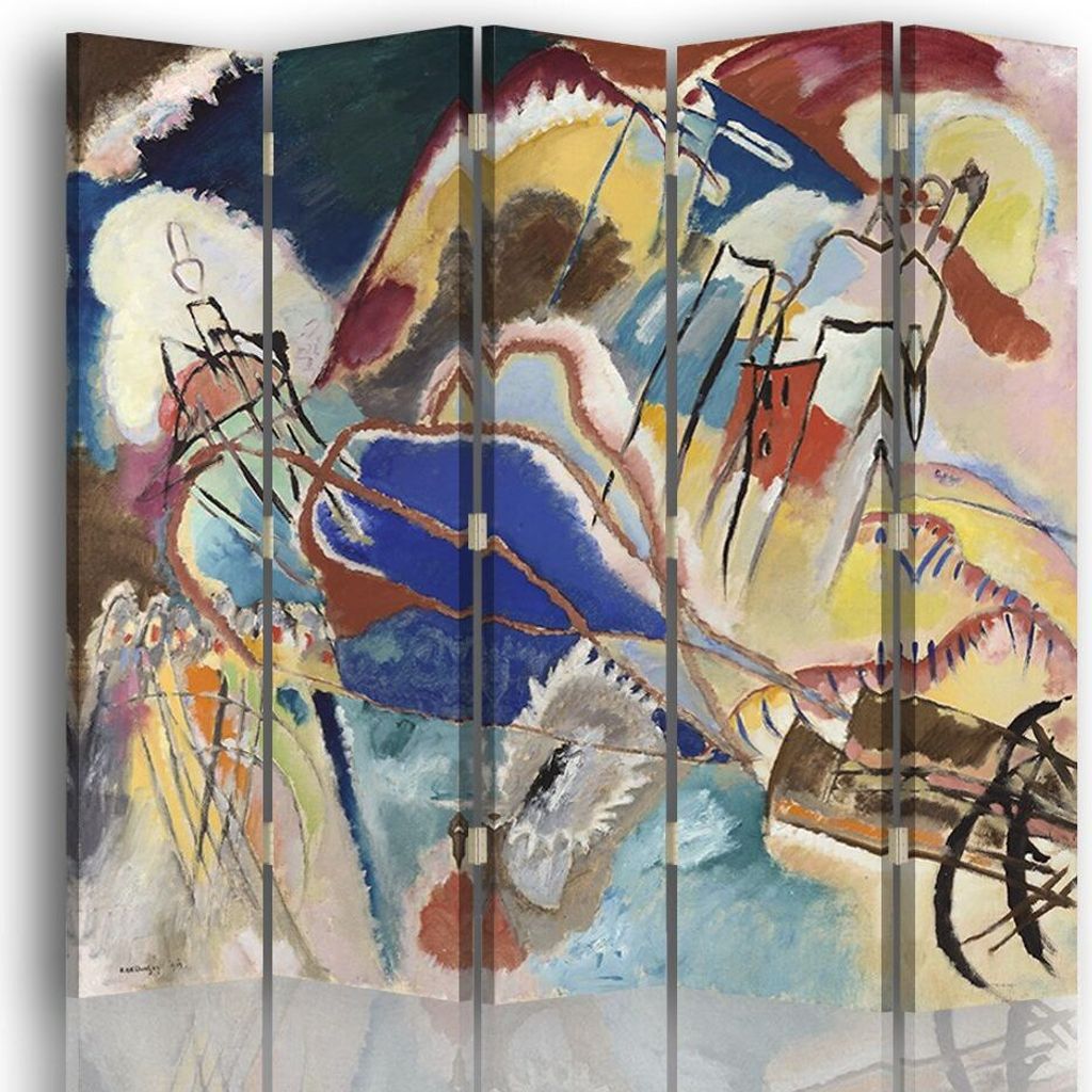 Paravent - Raumteiler Improvisation No. 30 - Wassily Kandinsky - Dekorativer Raumtrenner cm. 180x170 (5 x)