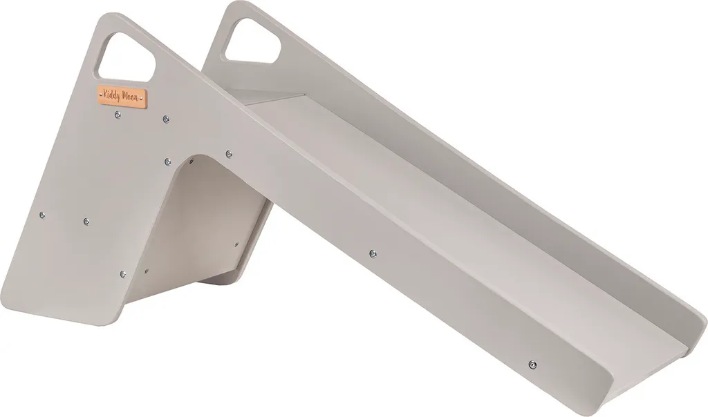 KiddyMoon Toboggan Enfant en Bois Gris - Toboggan Stable 2 en 1 Grand