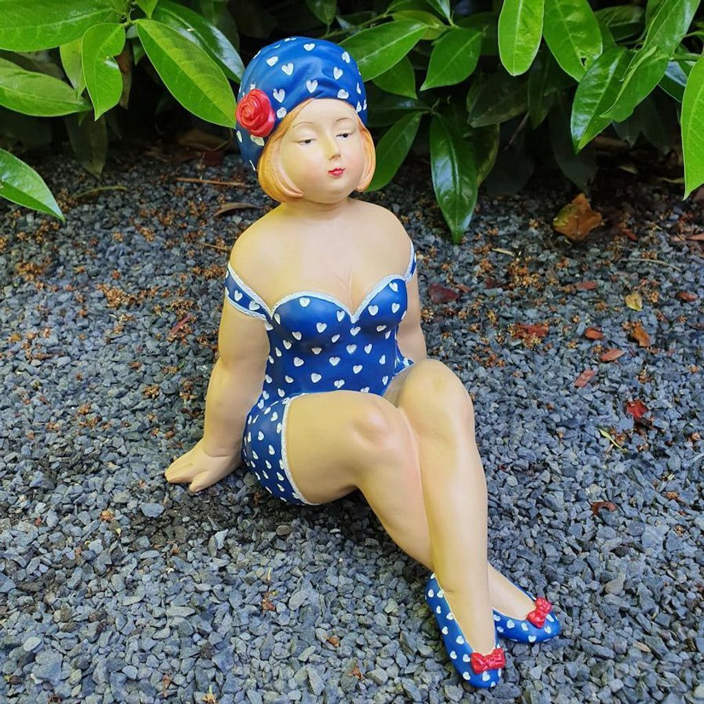 Statua da giardino sirena seduta, altezza 20 cm Immagine del prodotto 