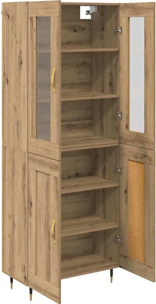 The Living Store Credenza Rovere Artigianale 57x35x75 cm in Truciolato