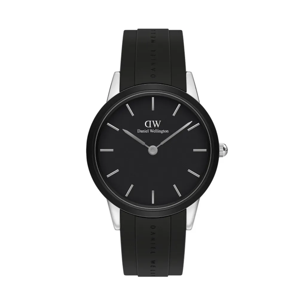 Montre Étanche Iconic Motion 40 mm en Acier Argenté et Cadran Noir DW