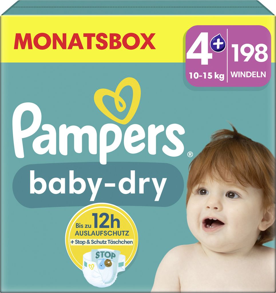 Pampers Windel Baby Dry 40785065 Gr.4+ Maxi Plus 198St. Produktbild 