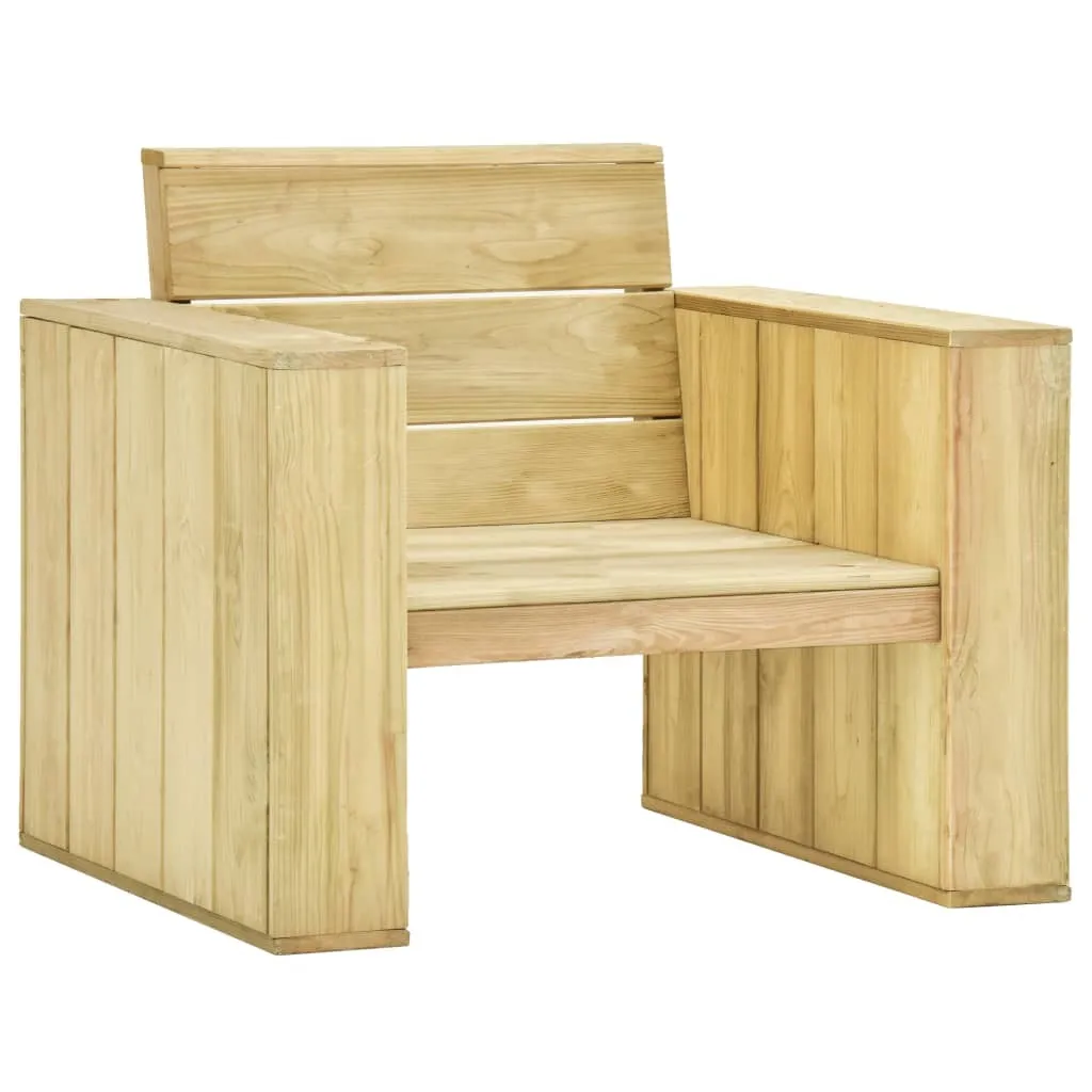 Sedia Rustica da Giardino Pino Impregnato 89x76x76 cm Legno Vero